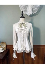 Alice Girl Iris Garden In Spring Standing Neck Blouse(6th Pre-Order/Full Payment Without Shipping)